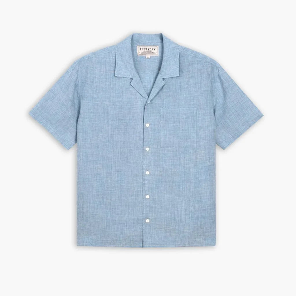 Linen Camp Shirt | Light Blue