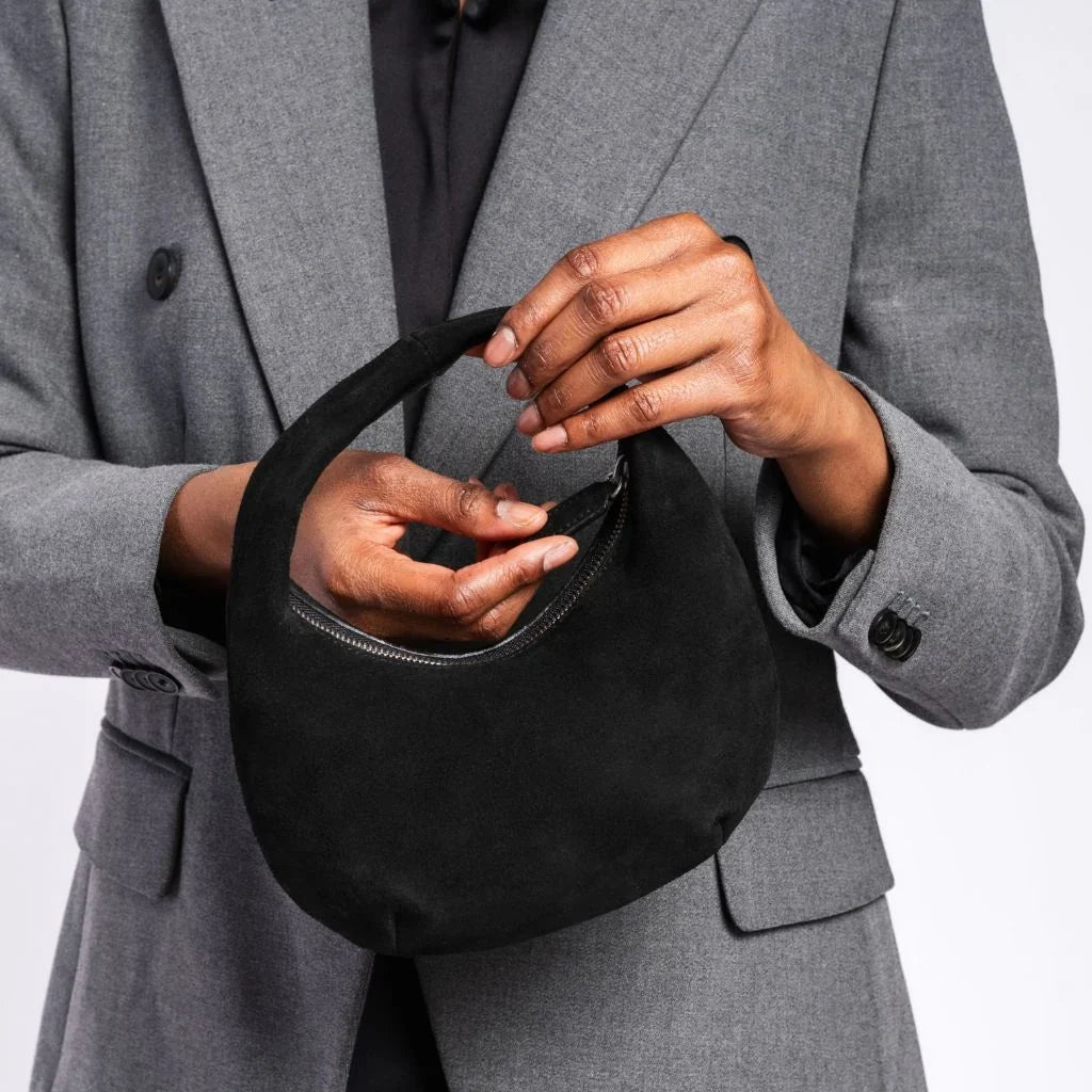 Mini Crescent | Black Suede
