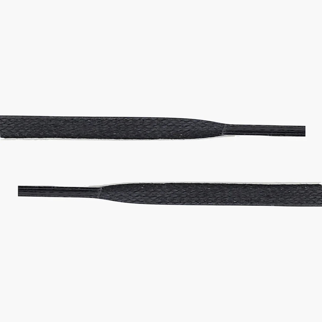 Flat Waxed Cotton Laces | Black