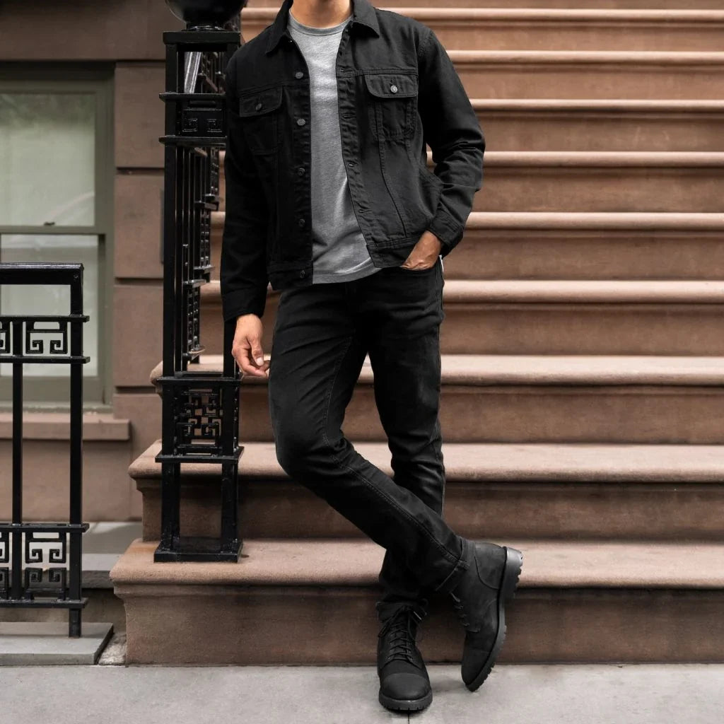Denim Trucker Jacket | Pitch Black