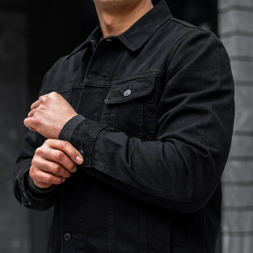 [W] Denim Trucker Jacket | Pitch Black