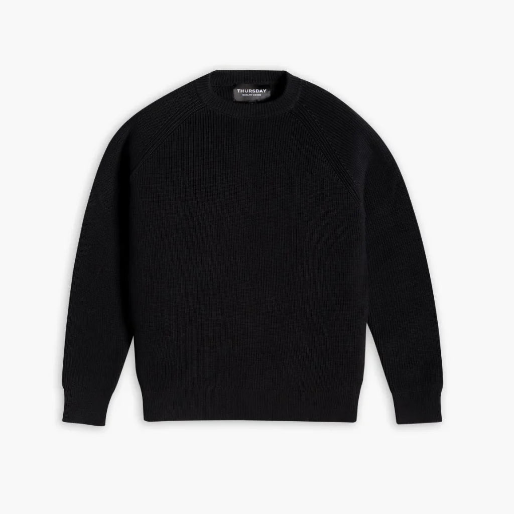 Ribbed Crewneck Sweater | Black