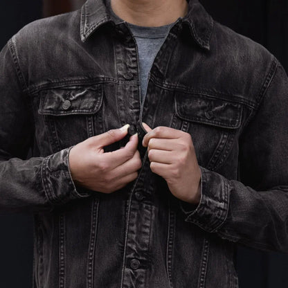 Denim Trucker Jacket | Faded Black