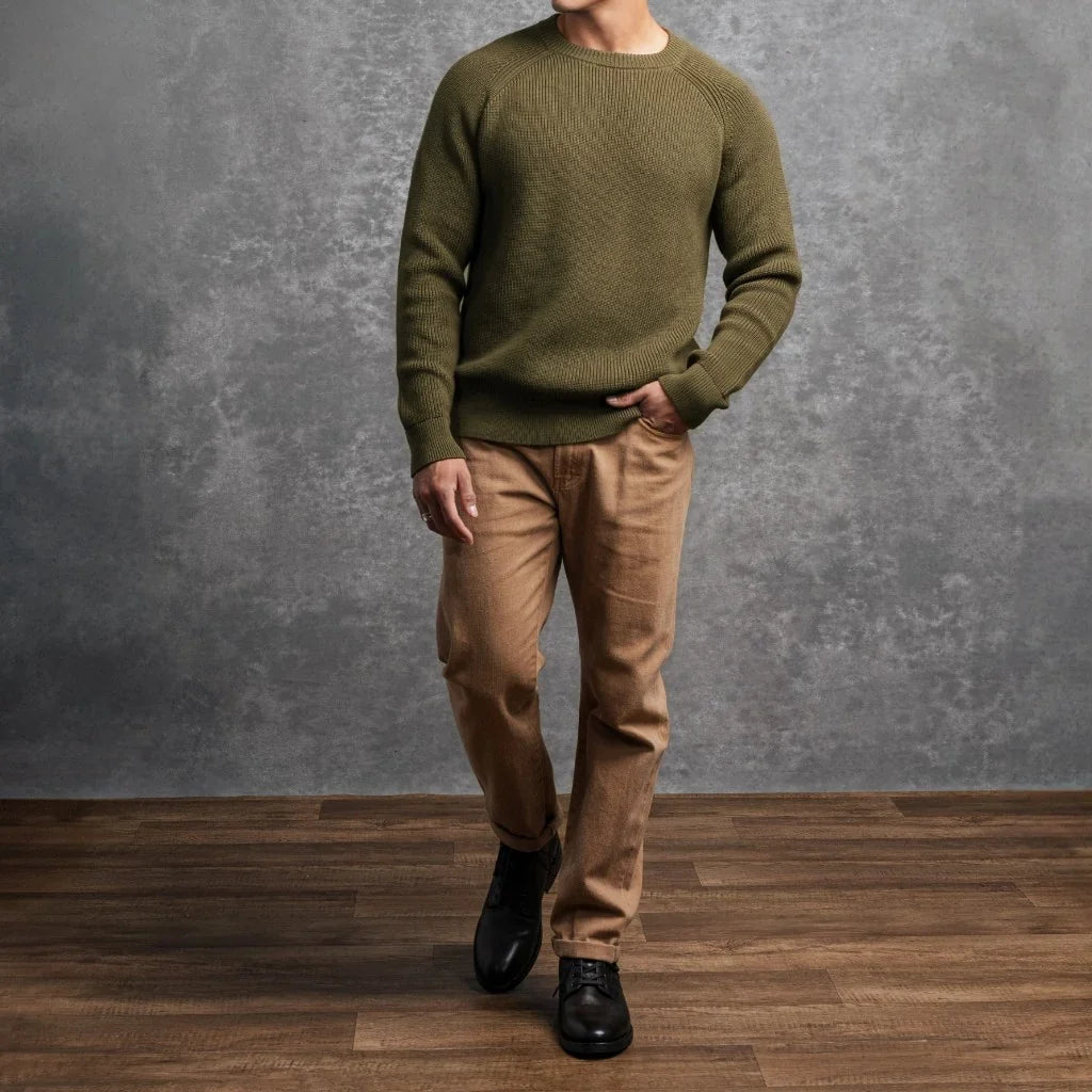 Ribbed Crewneck Sweater | Olive
