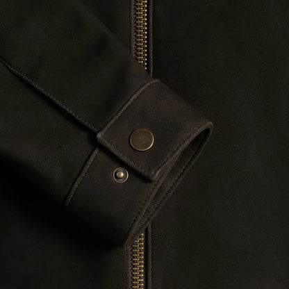 Racer Jacket | Dark Olive Suede