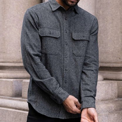 Summit Flannel Shirt | Blue Herringbone